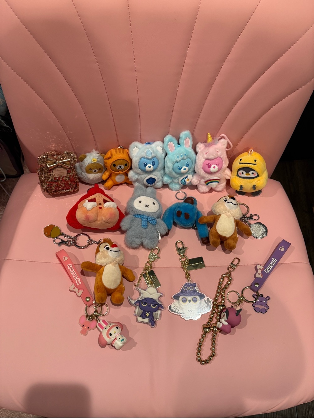 EUC Assorted Bag Charm & Keychain Bundle: POP MART, Disney, Rilakkuma, Care Bear